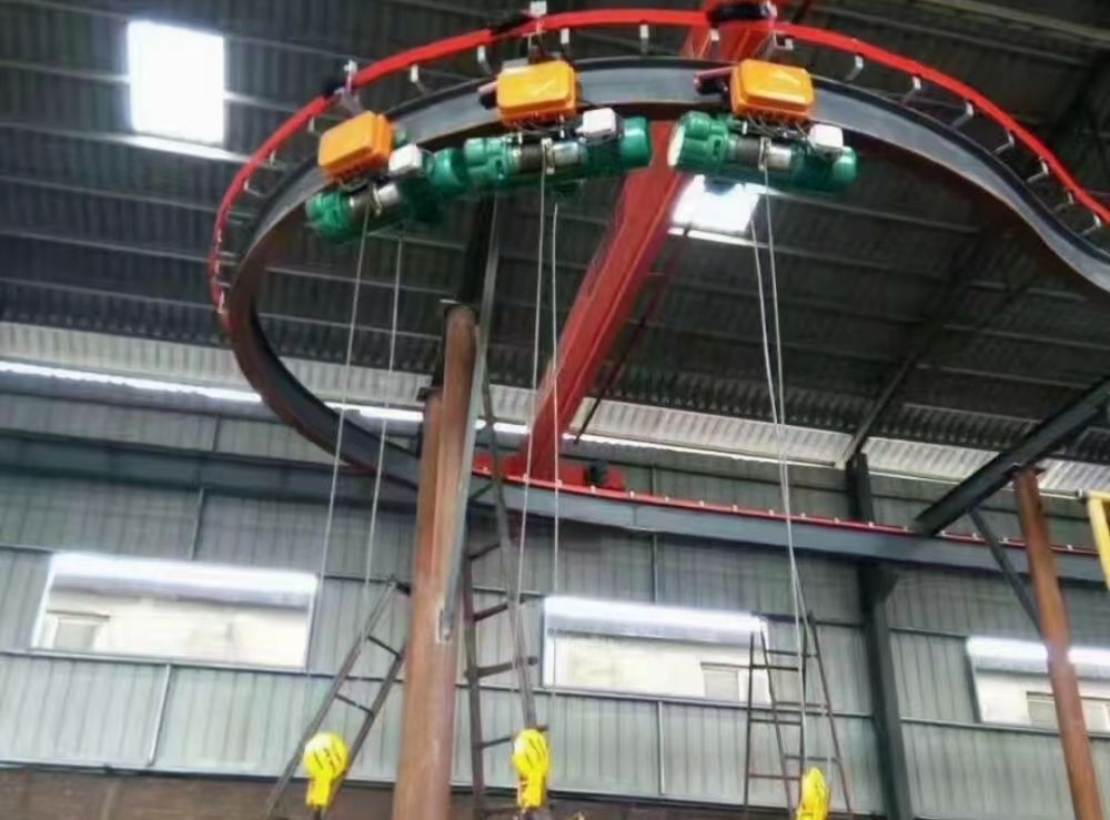 彎道電動葫蘆吊、環(huán)形/弧形電動葫蘆單軌吊